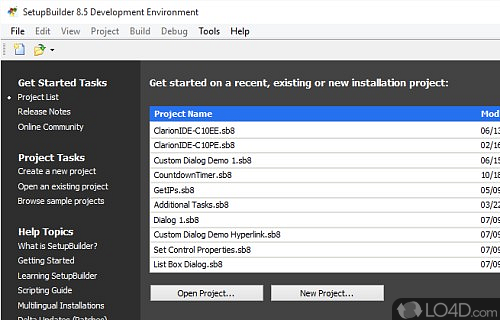 Screenshot of SetupBuilder - Setup builder with a powerful scripting facility, API calling features, support for