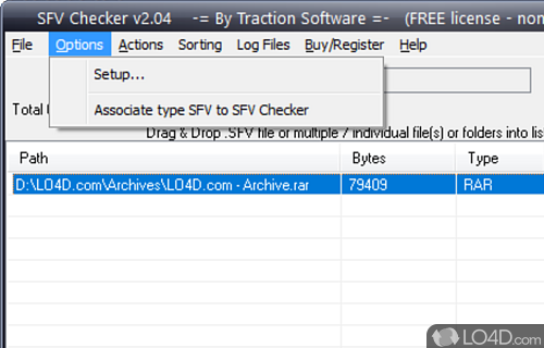 Simple design an intuitive interface - Screenshot of SFV Checker