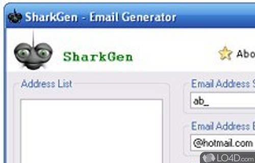 Screenshot of SharkGen - User interface
