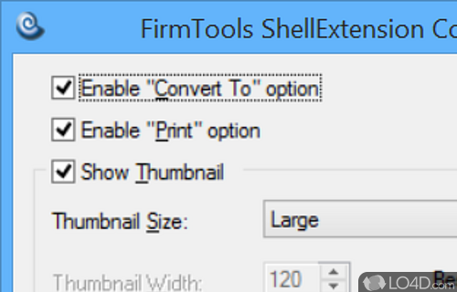 Screenshot of ShellExtension - Adds an option to context menu to view a thumbnail of an image, convert it