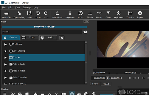 Advanced and intuitive software to edit video - Screenshot of Shotcut Video Editor