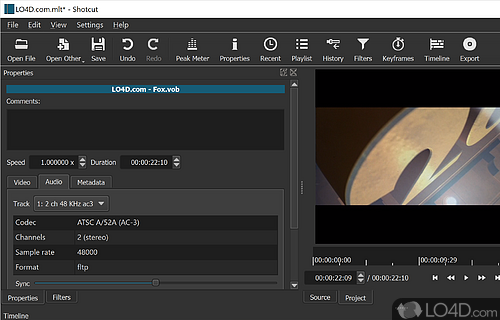 Free multimedia editing software for beginners - Screenshot of Shotcut Video Editor