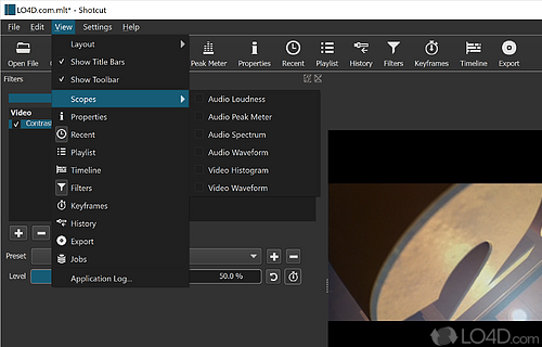 Wide range of audio and visual editing tools - Screenshot of Shotcut Video Editor