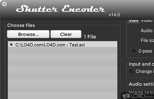 User interface - Screenshot of Shutter Encoder