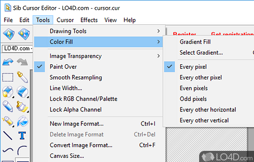 User interface - Screenshot of Sib Cursor Editor
