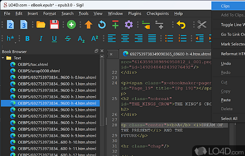 Design ePub ebooks with resourceful tools - Screenshot of Sigil