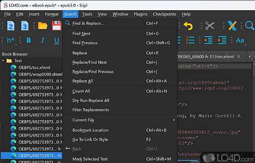 A user-friendly way of creating and editing ebooks - Screenshot of Sigil