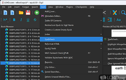 TXT, .HTML and .EPUB format - Screenshot of Sigil