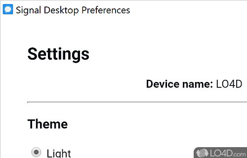 Simple setup, pairing, and configuration procedures - Screenshot of Signal Desktop