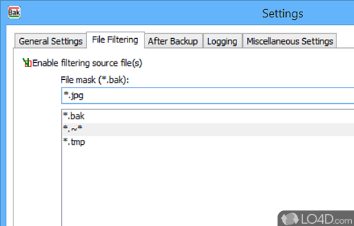 User interface - Screenshot of Simple Backup Tool