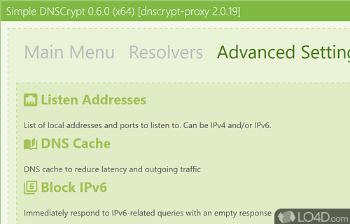 2-layer encryption - Screenshot of Simple DNSCrypt