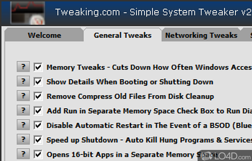 Little effort required on your behalf - Screenshot of Simple System Tweaker Portable