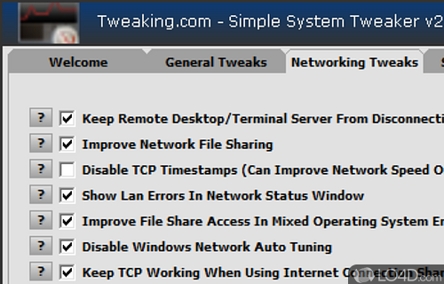Only needs to be used once - Screenshot of Simple System Tweaker Portable