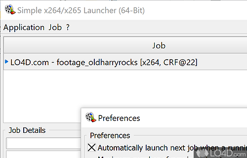 Setting up a new encoding task - Screenshot of Simple x264/x265 Launcher