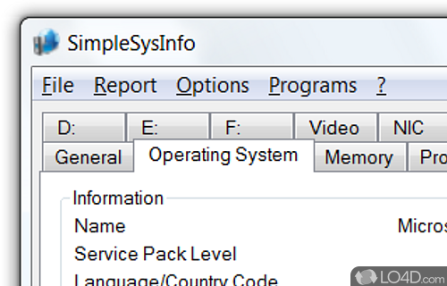 Screenshot of SimpleSysInfo - Retrieve computer information and save it into file
