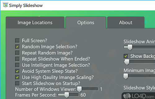 User interface - Screenshot of Simply Slideshow