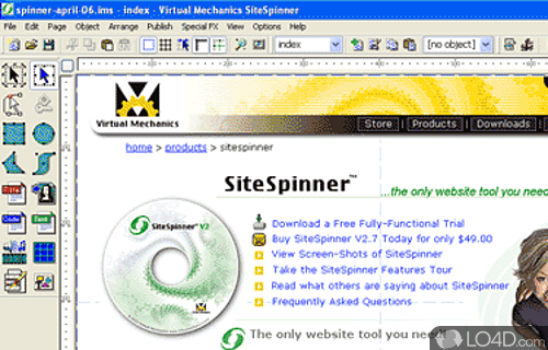 Screenshot of SiteSpinner - Only tool you need to create and publish sophisticated websites
