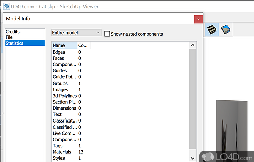 Specify the parameters - Screenshot of SketchUp Viewer