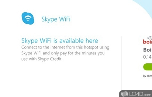 Screenshot of Skype WiFi for Windows 8 - A Free program for Windows‚ by Skype
