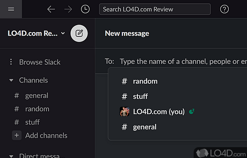 Instant communication - Screenshot of Slack