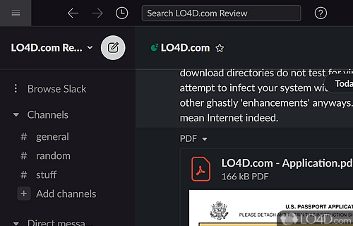 Virtual office - Screenshot of Slack
