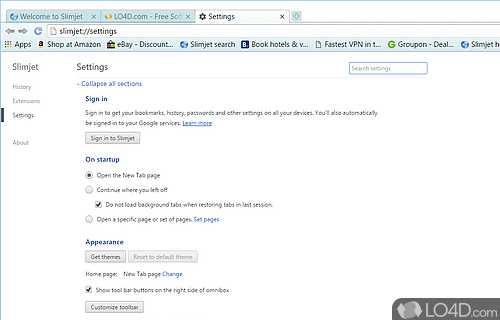 A reliable and powerful Chromium-based browser - Screenshot of Slimjet