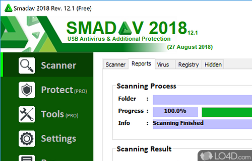 Option to fix all errors after a scan has finished - Screenshot of SmadAV