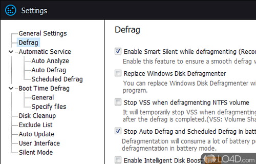 State, Automatic Defrag, Boot Time Defrag - Screenshot of Smart Defrag