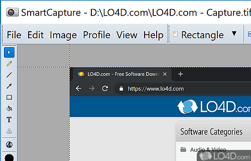 Take screenshots in full screen, capture a user-defined area - Screenshot of SmartCapture