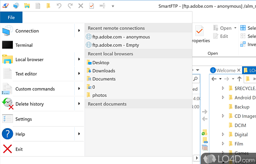 Quickly transfer files across the Internet - Screenshot of SmartFTP
