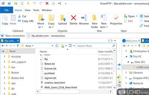 Tool for those who need to transfer small or large numbers of files from one place to another using a file transfer protocol - Screenshot of SmartFTP