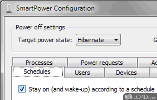 Screenshot of SmartPower - To power off the computer if certain conditions are not being met (e