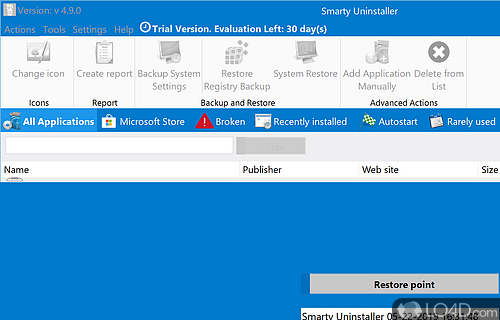 Clean feature lineup - Screenshot of Smarty Uninstaller