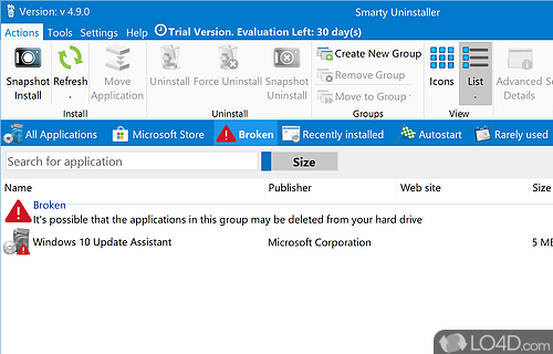 Efficient and powerful software - Screenshot of Smarty Uninstaller