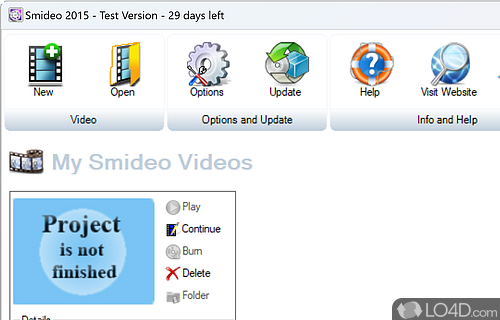 Using this app create slideshows with media files stored on computer - Screenshot of Smideo