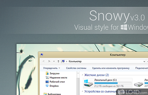 Screenshot of Snowy Theme for Windows 8 - User interface
