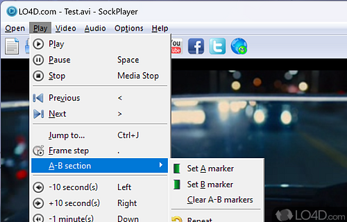 User interface - Screenshot of SockPlayer