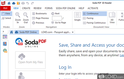 User interface - Screenshot of Soda PDF 3D Reader