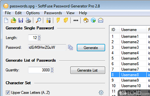 SoftFuse Password Generator Pro Screenshot