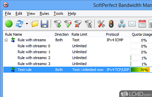 Screenshot of SoftPerfect Bandwidth Manager - Control and manage bandwidth with this tool that provides you with detailed reporting and notifications