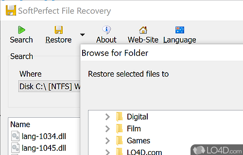 SoftPerfect File Recovery screenshot