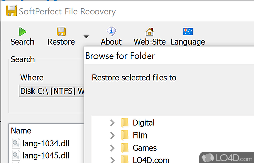 SoftPerfect File Recovery Screenshot