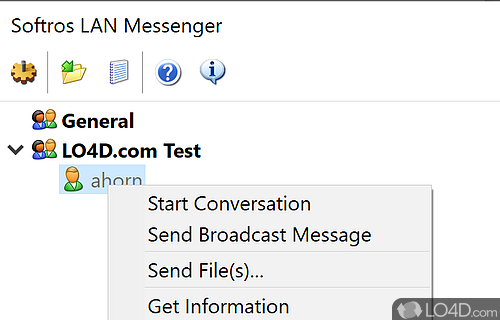 Secure instant messaging desktop program for corporate LANs - Screenshot of Softros LAN Messenger