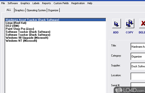 Screenshot of Software Tracker - Organize and track software and program collection