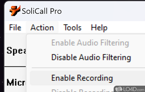 Improve in-call audio quality - Screenshot of SoliCall Pro