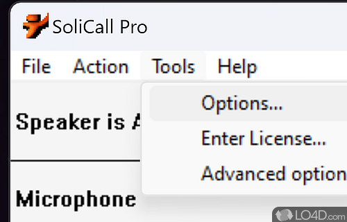 User interface - Screenshot of SoliCall Pro