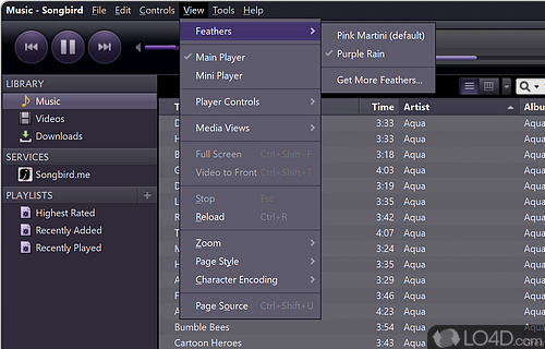 Powerful audio player and manager for Windows - Screenshot of Songbird