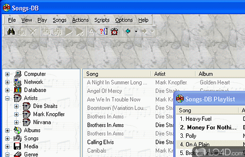 Screenshot of Songs-DB - User interface