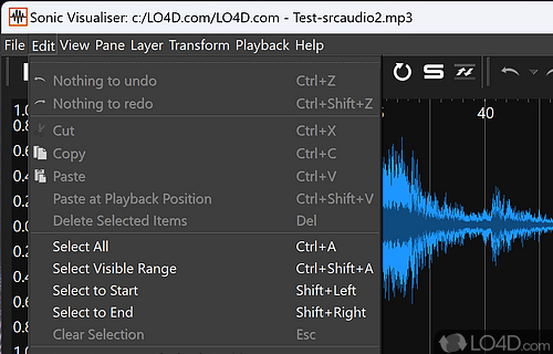 Viewing and analysing the contents of music audio files - Screenshot of Sonic Visualiser