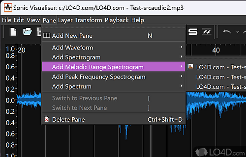 Viewing and analyzing the contents - Screenshot of Sonic Visualiser